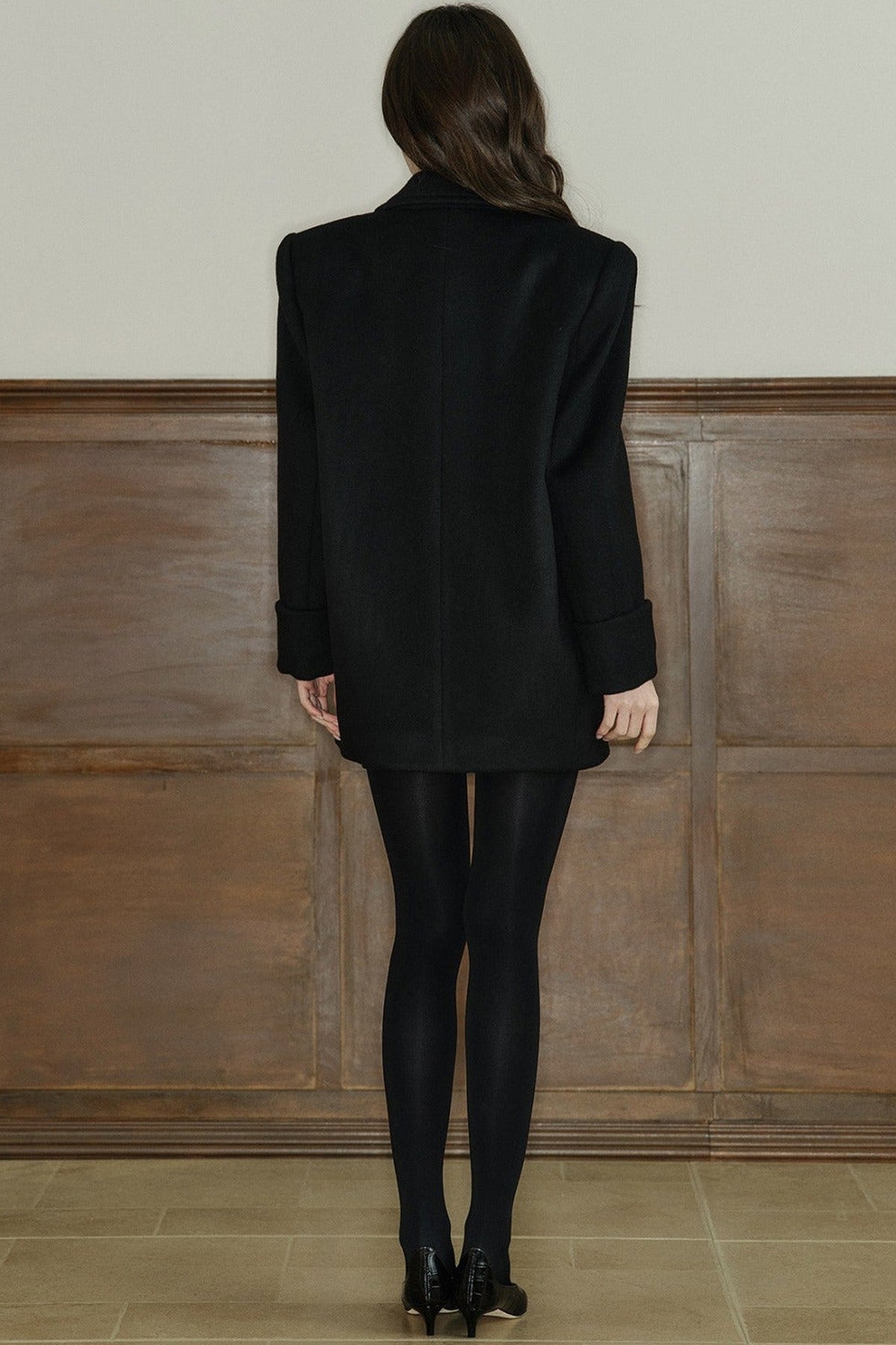 Pure Wool Notched Lapel Coat