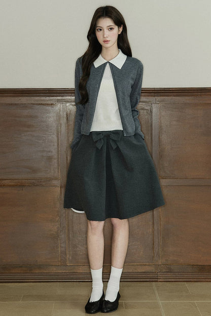 Color-Block Layered-Look Wool Knit Top