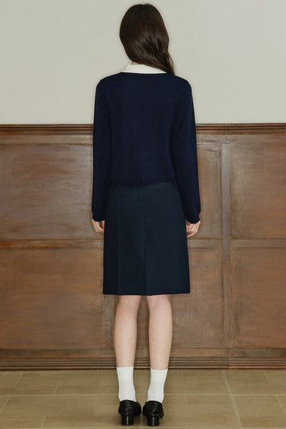 High-Waisted Pleated A-Line Skirt