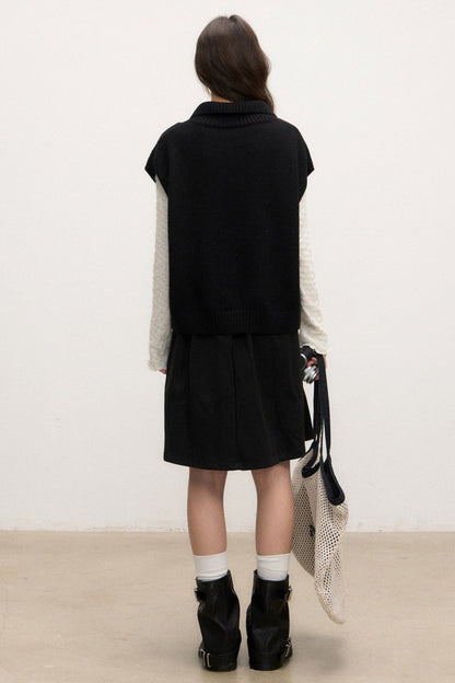 Textured Long Sleeve Knit Sweater With Pants and Skirt Set-Up