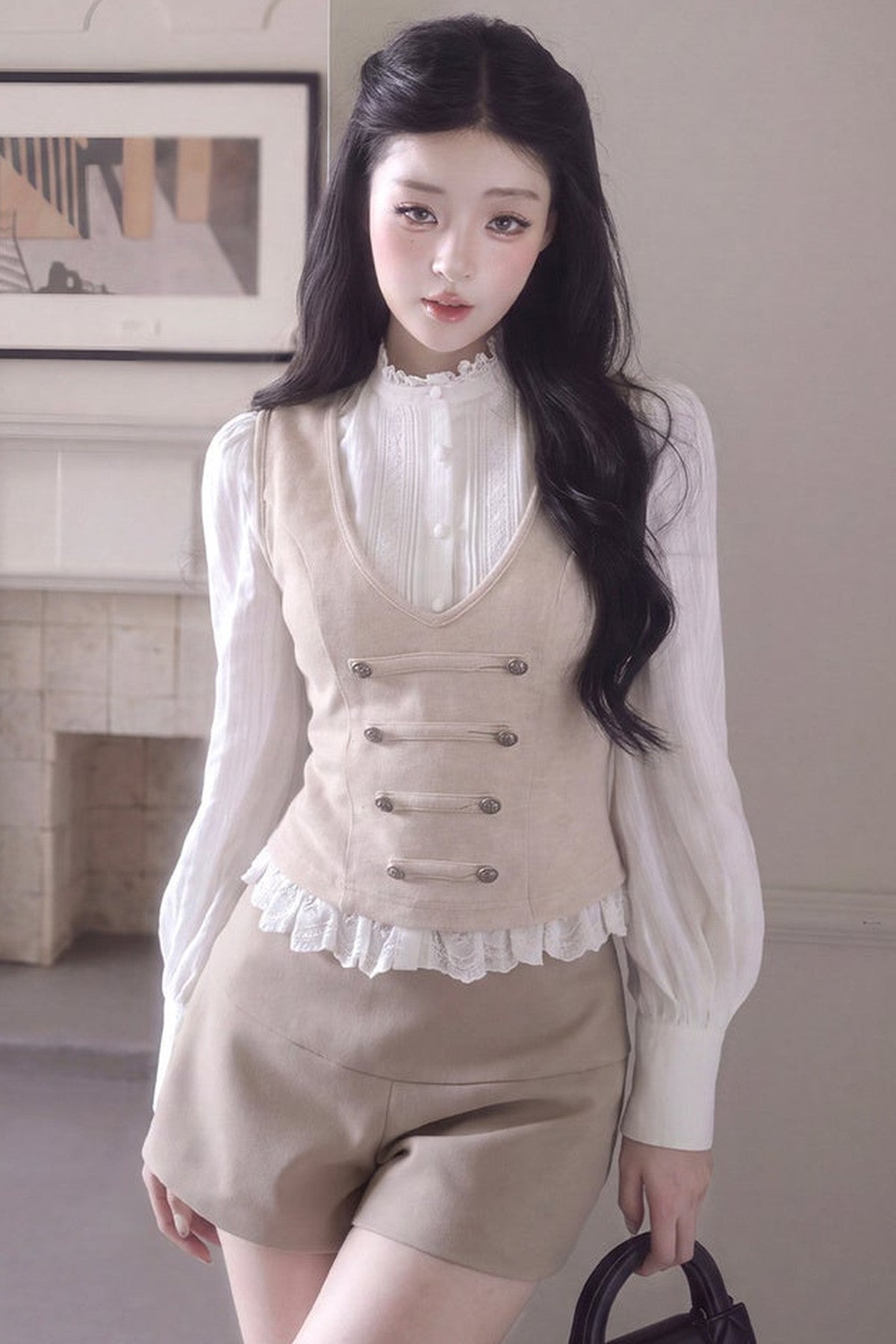 Double-Breasted Knit Vest