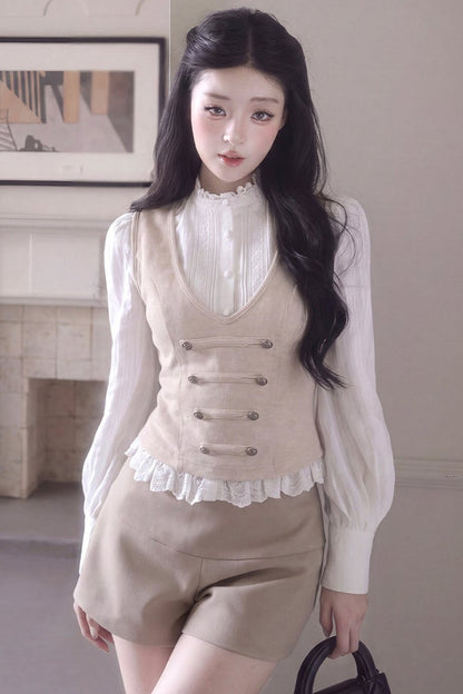 Double-Breasted Knit Vest