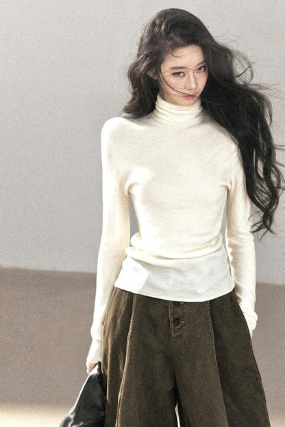 Mock Neck Knit Base Layer Top