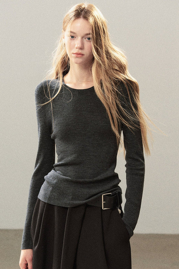 Mock Neck Knit Base Layer Top