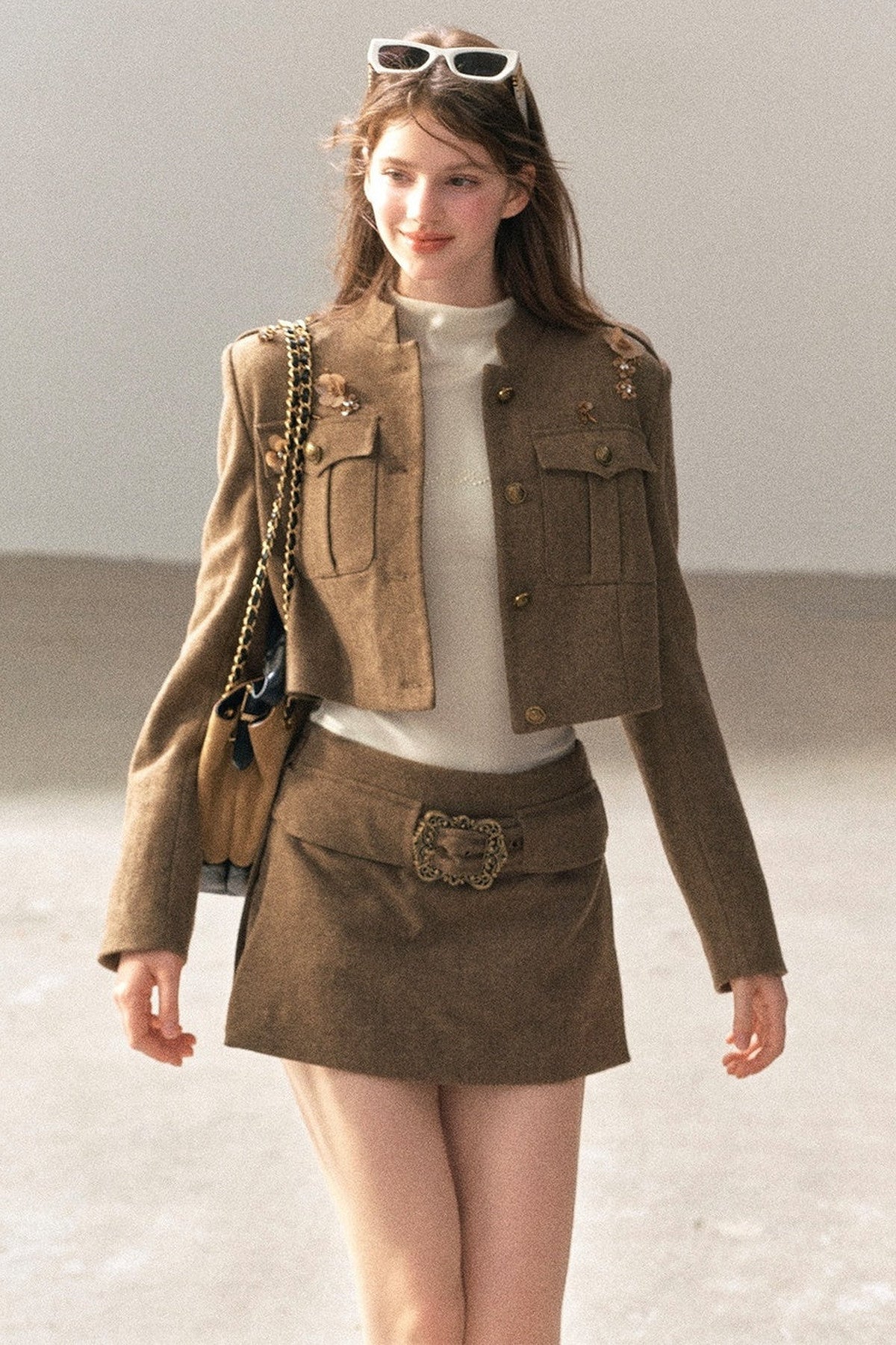 Wool Blend Jacket, Skirt and Top Set-Up