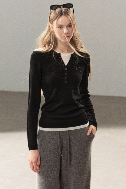 Pull en maille effet superposé