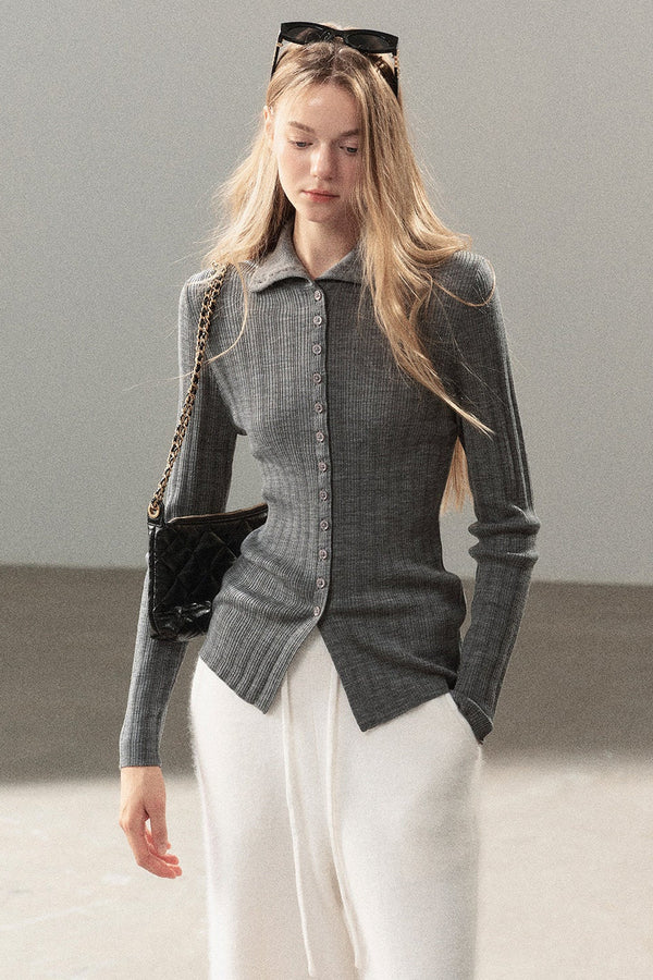 Layered-Look Knitted Sweater