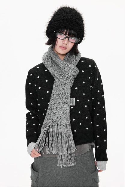 Polka Dot Short Knit Cardigan