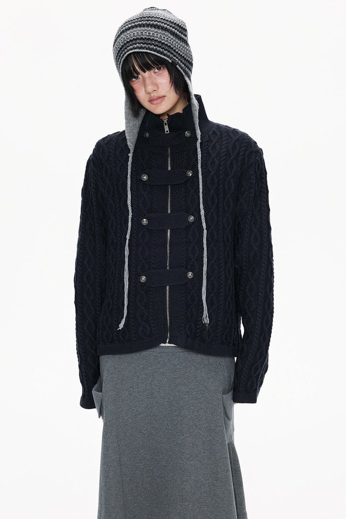 Cable Knit Toggle Cardigan