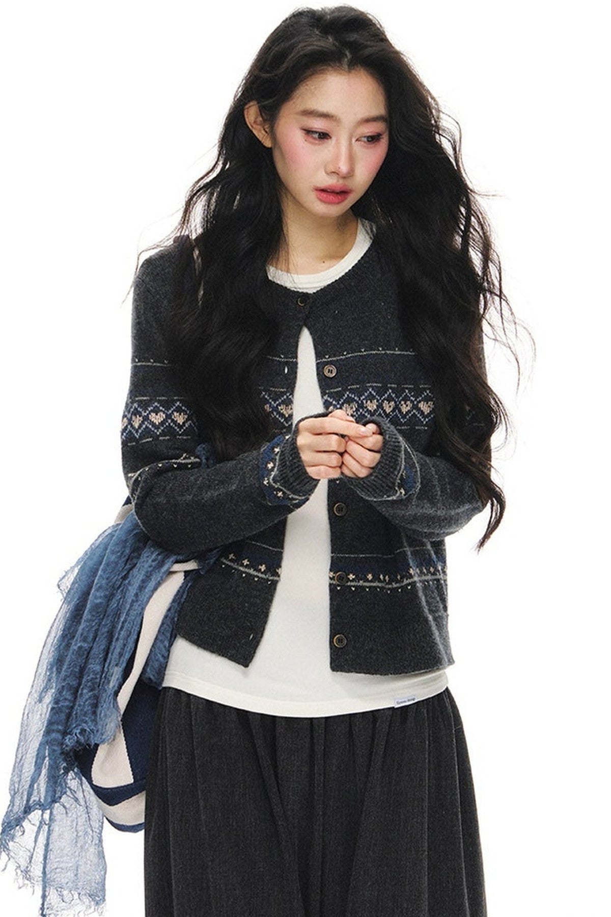 Fair Isle Wool Cardigan Set-Up