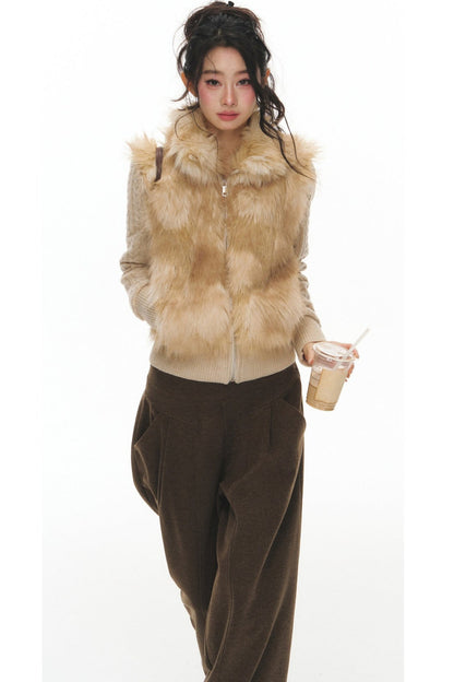 Eco-Fur Vest and Pants Set-Up