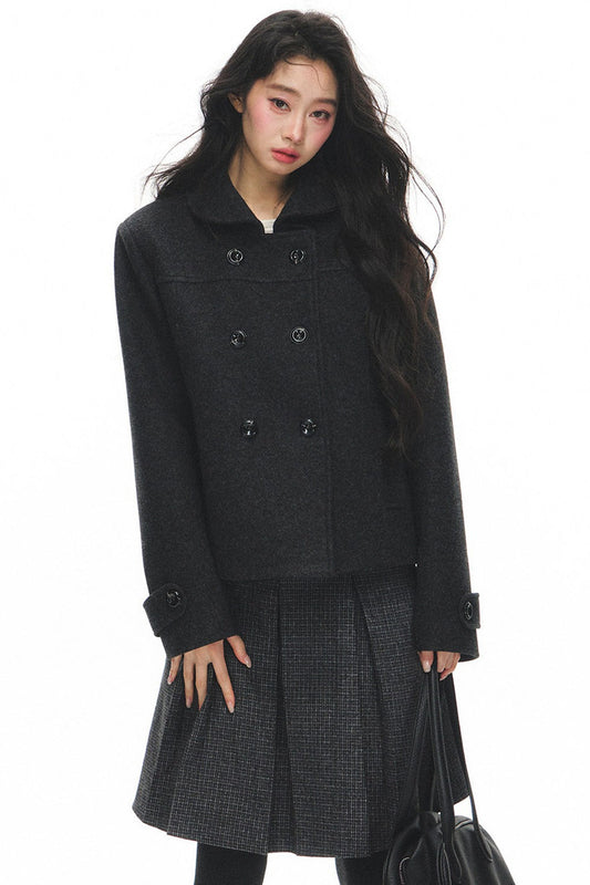 Short Wool Doll Collar Coat Set-Up