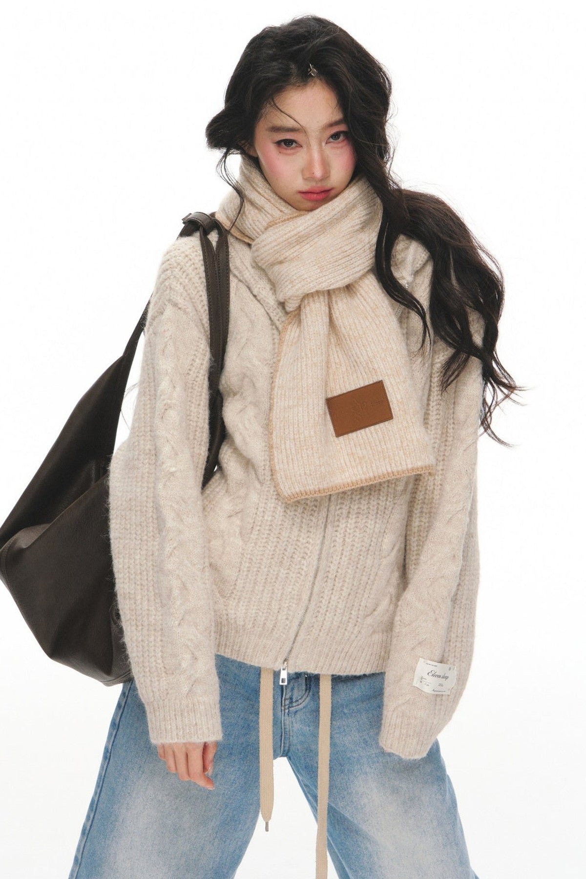 Warm Knitted Scarf Shawl