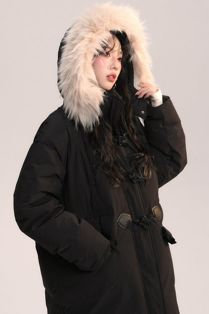 Bow Fur Collar Down Coat