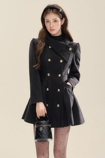 Double Breasted Peplum Coat