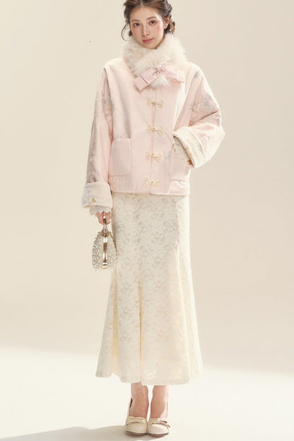Pink Jacket and Long Dress Set-Up