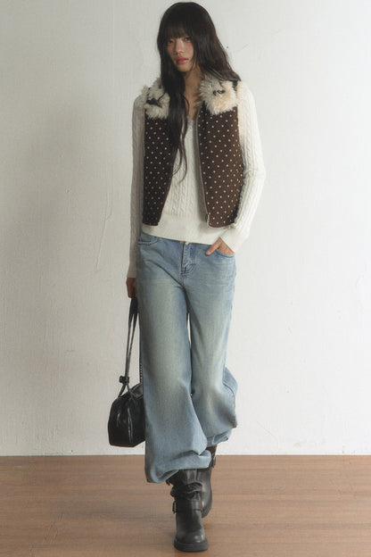 Lace Trim V-Neck Knit Top and Pants Set-Up