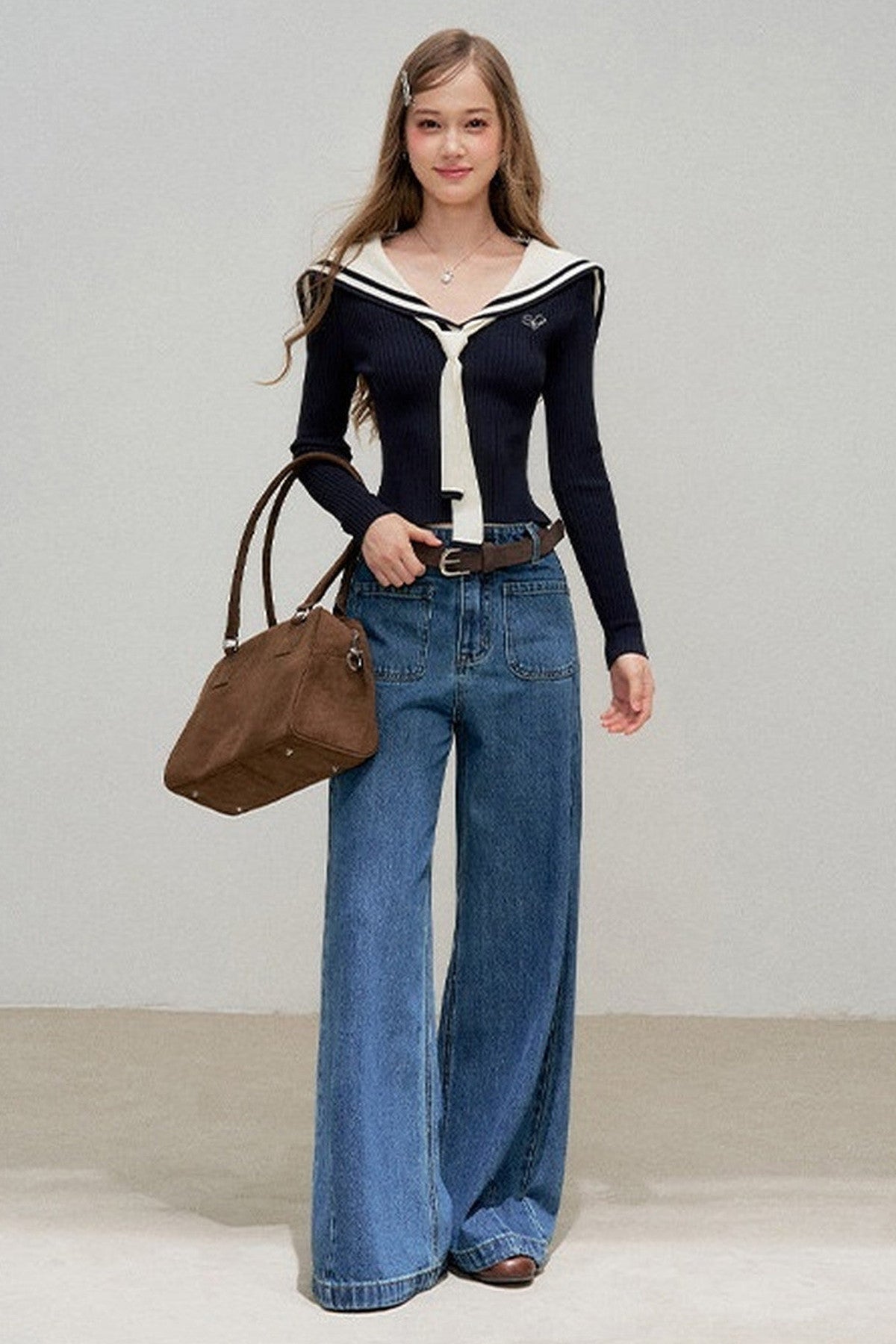 Sailor Collar Knit Sweater
