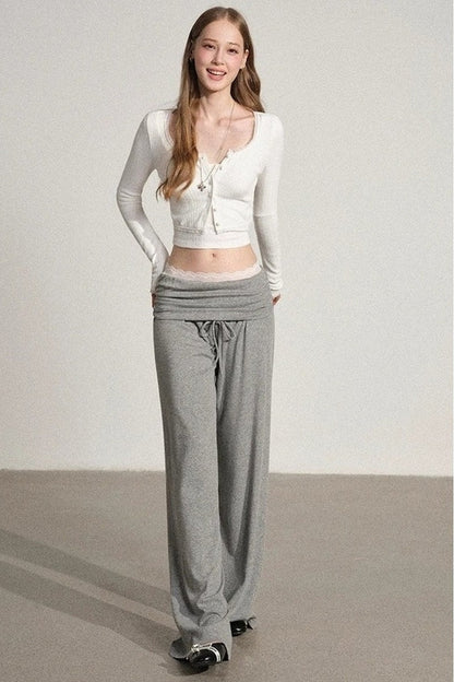 Backless Top and Wide-Leg Pants Set-Up