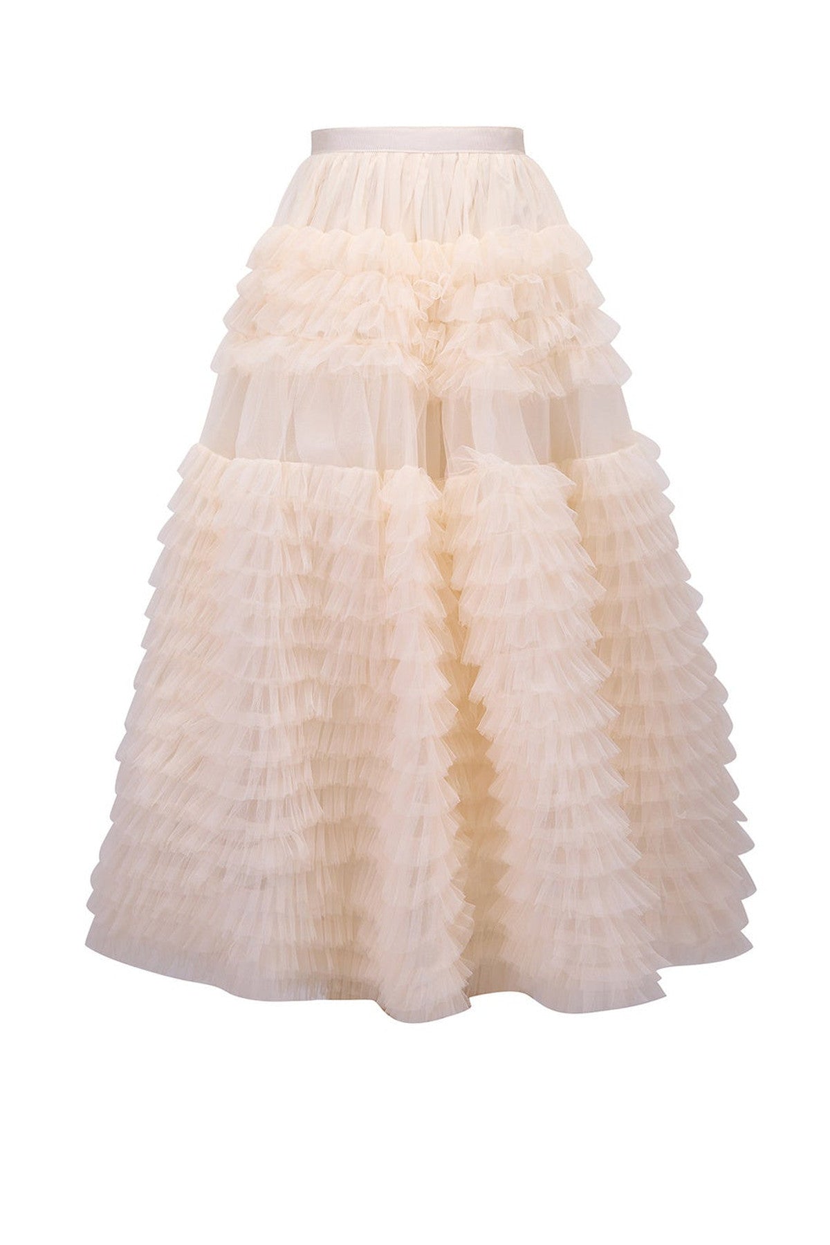 Multi-Layered Pleated Tulle Skirt