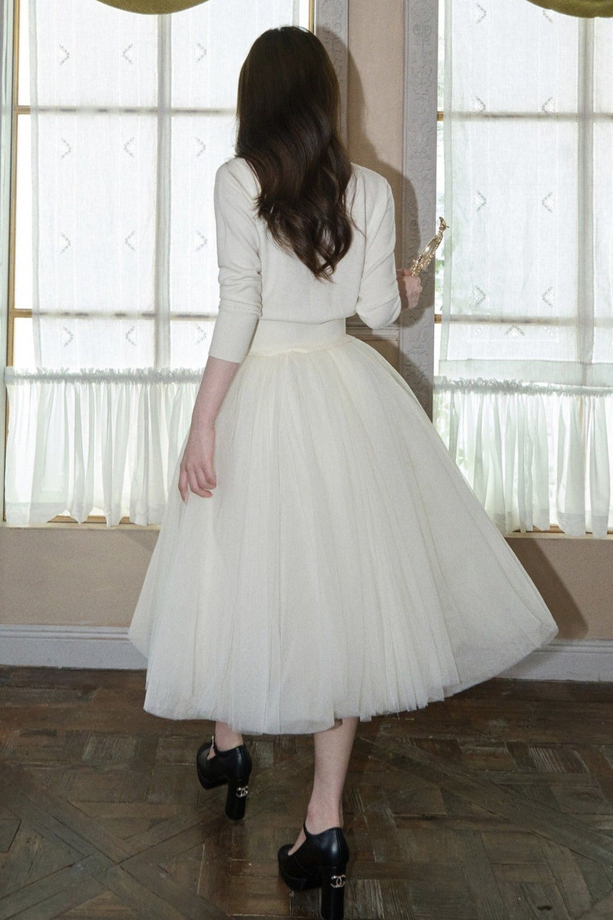 White Mesh Tutu Skirt