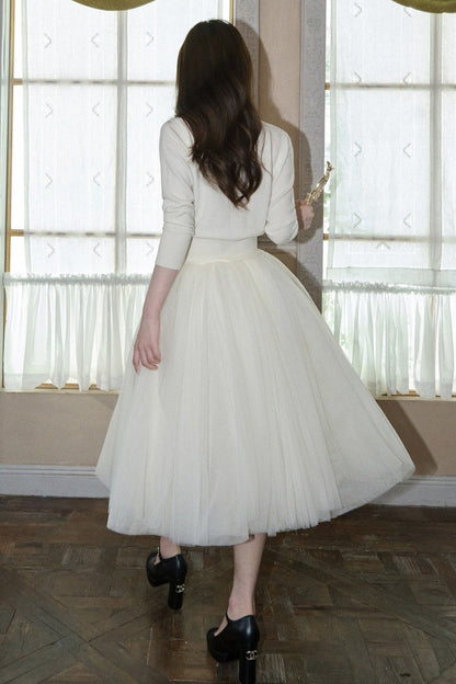 White Mesh Tutu Skirt