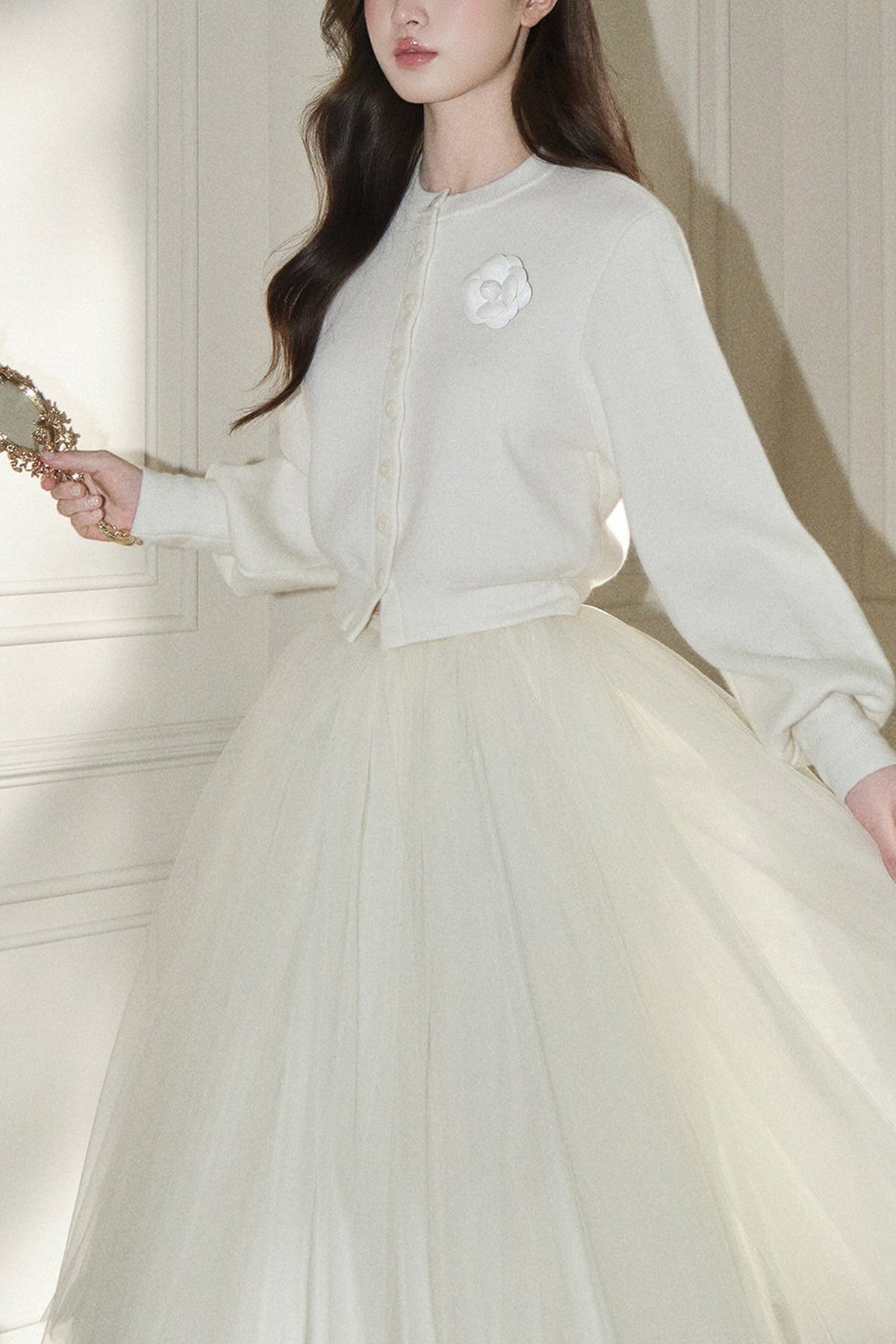 White Camellia Brooch