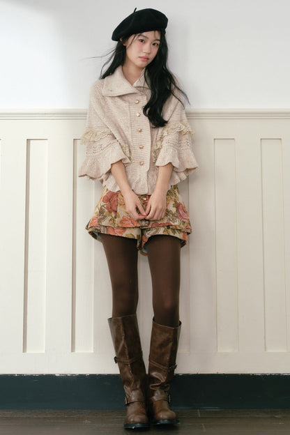 High-Waisted Floral Print Skirt