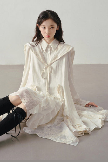 Embroidery Shawl Dress