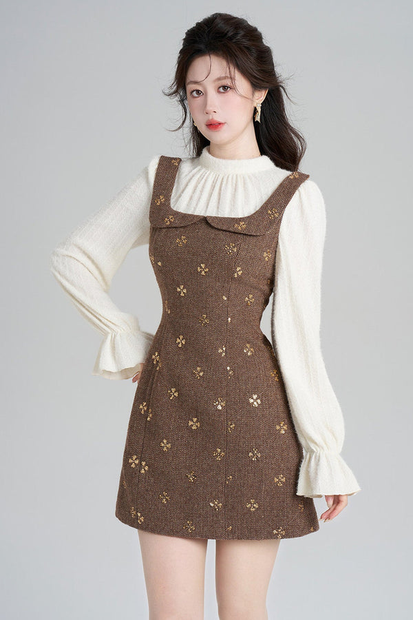 Sequin Patchwork Layered-Look Dress