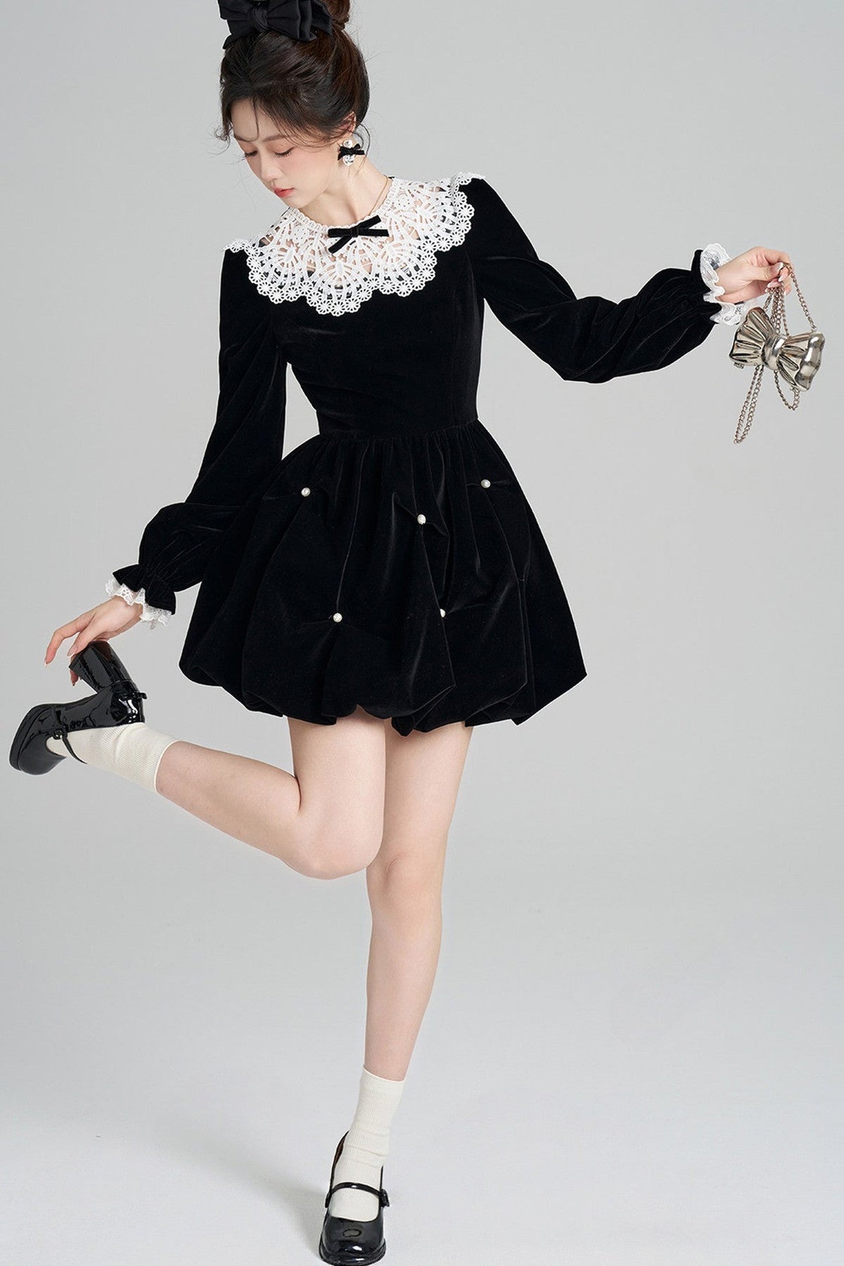 Velvet Bud Lace Dress
