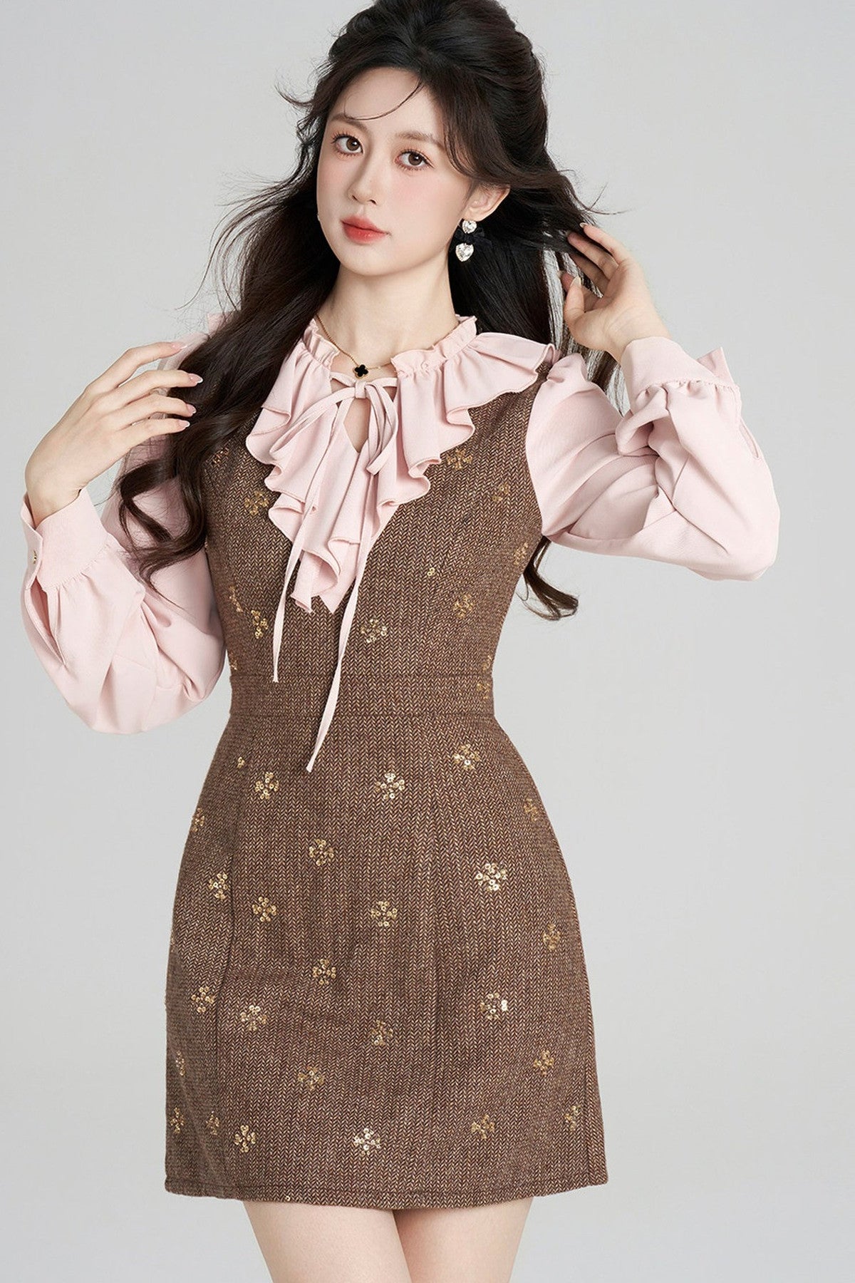 Layered-Look Chanel Style A-Line Dress
