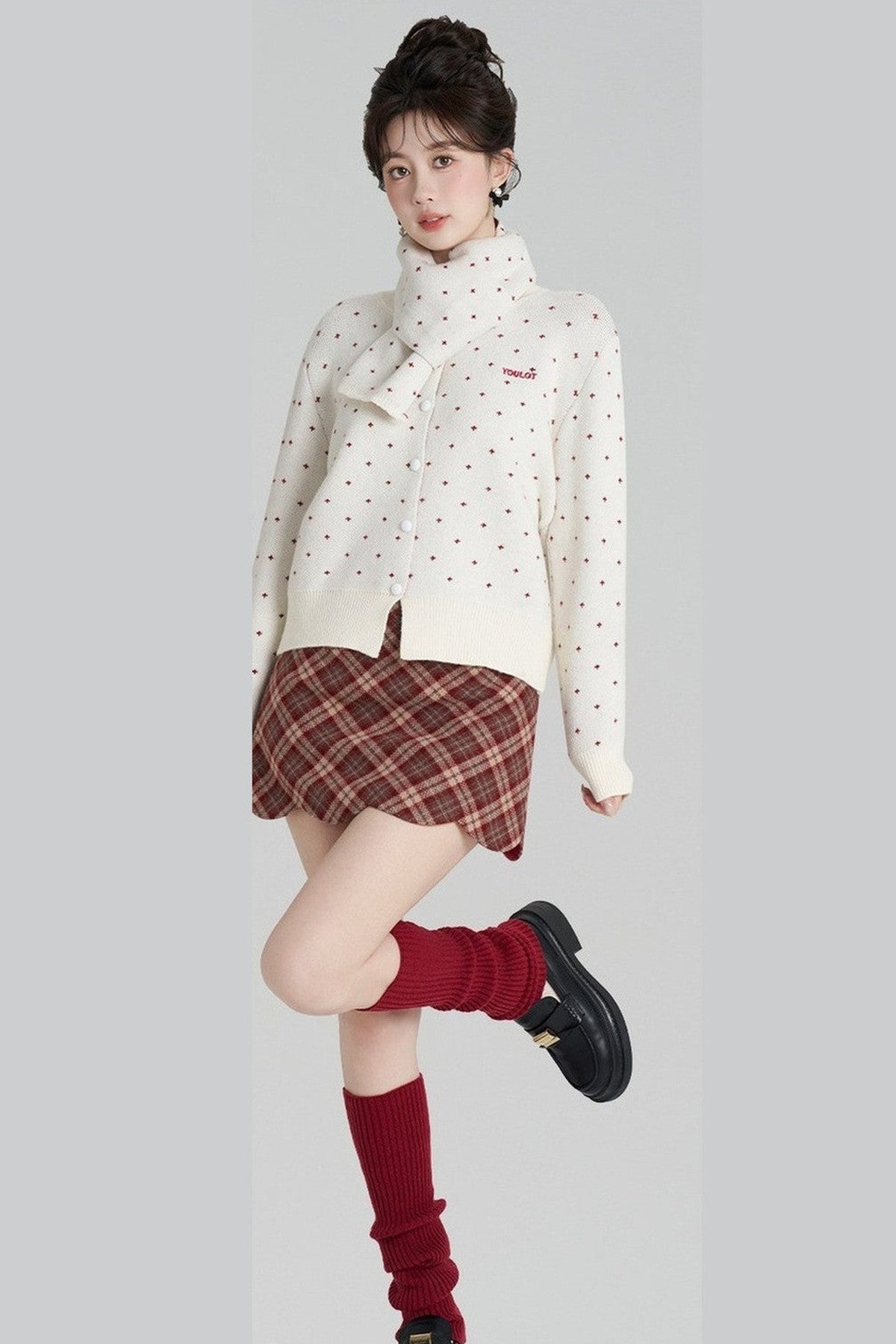 Short Woolen Knit Cardigan