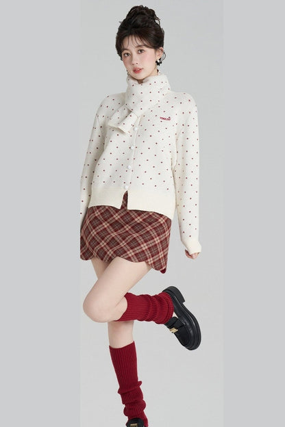 Short Woolen Knit Cardigan
