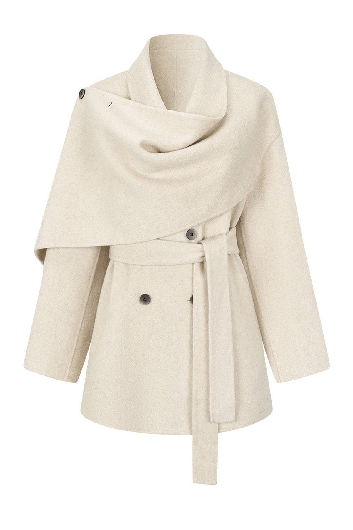 Half Shawl Wool Coat