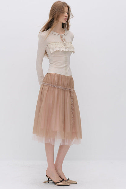 Lace-Up Hollow Lace T-Shirt
