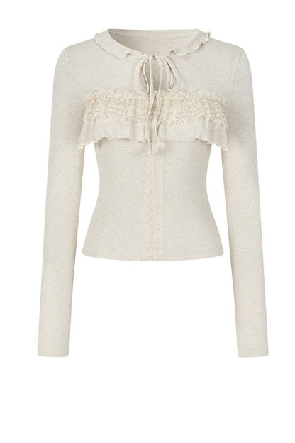 Lace-Up Hollow Lace T-Shirt