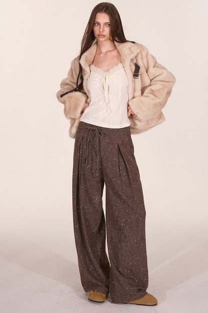 Stand Collar Faux Mink Fur Jacket