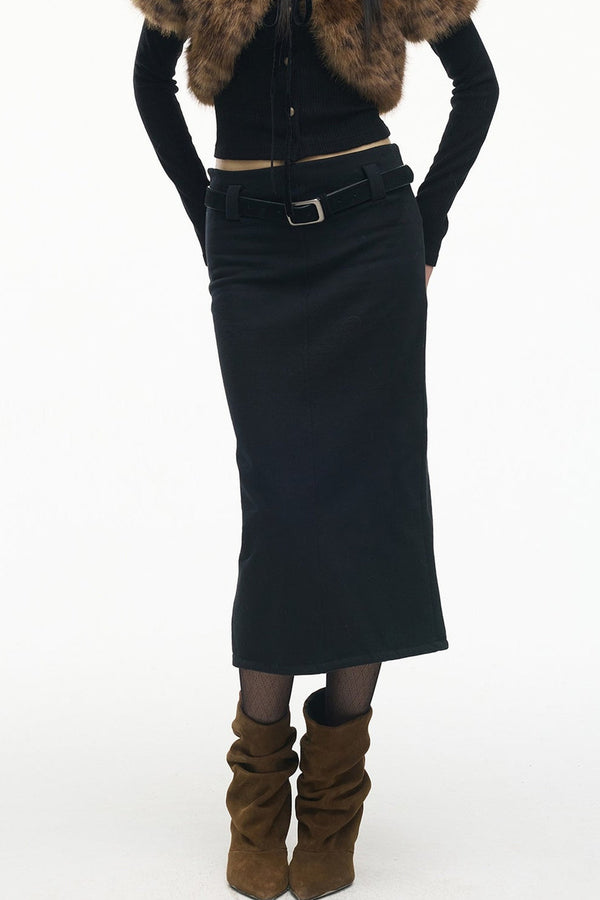 Knitted Sweatshirt Fabric Straight Skirt