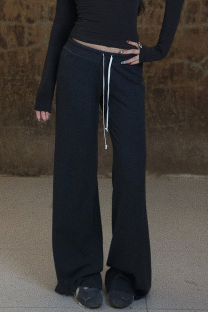 Solid Color Straight Sweatpants