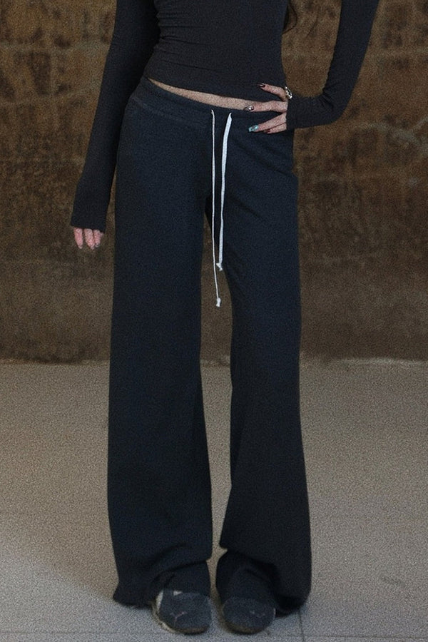 Solid Color Straight Sweatpants