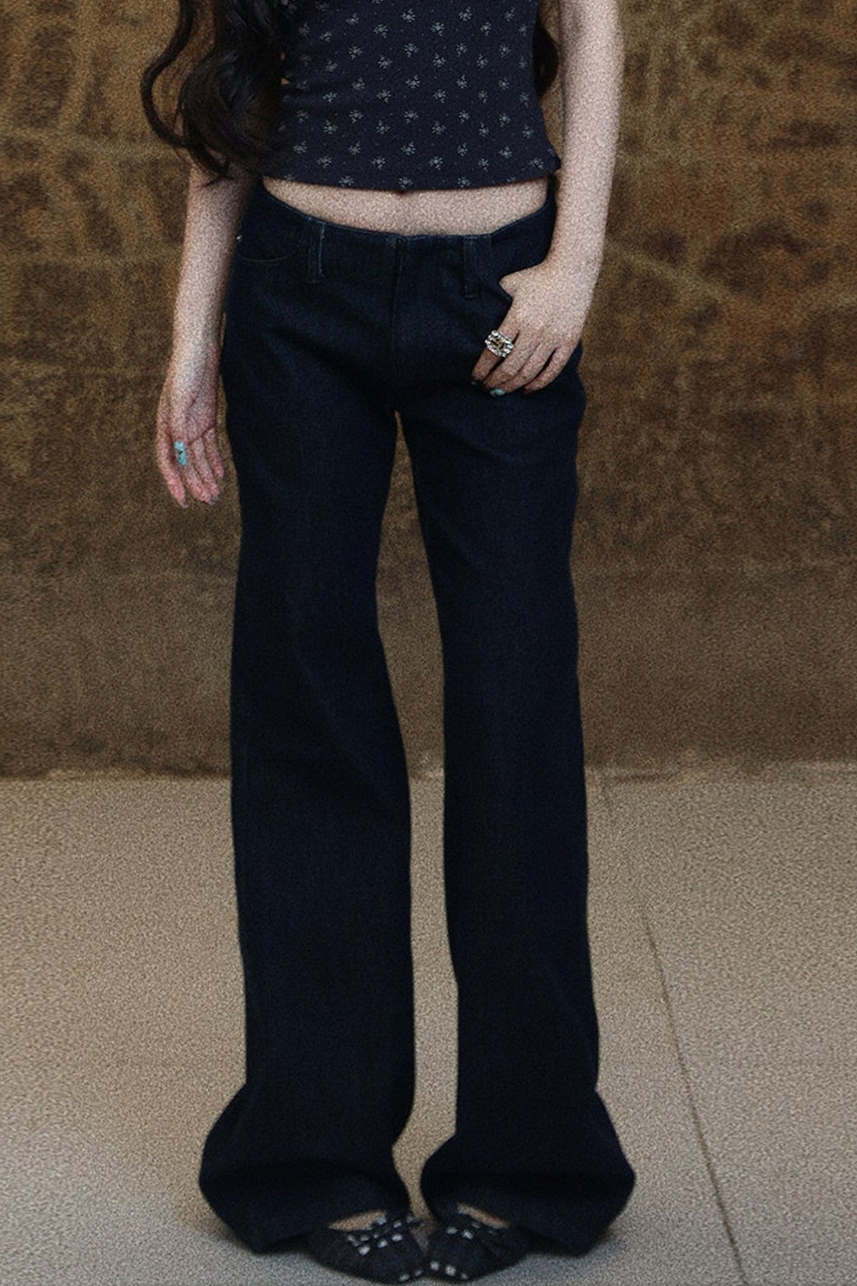 Classic Low-Waist Micro-Flare Jeans