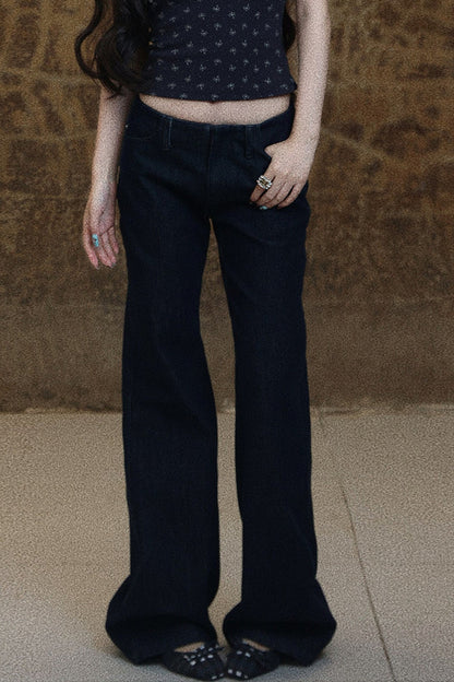 Classic Low-Waist Micro-Flare Jeans