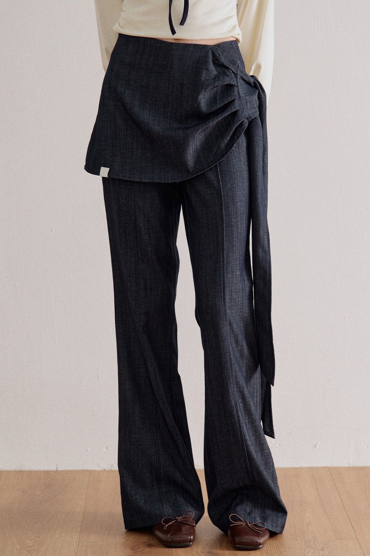 Tied Waist Wide-Leg Flared Pants