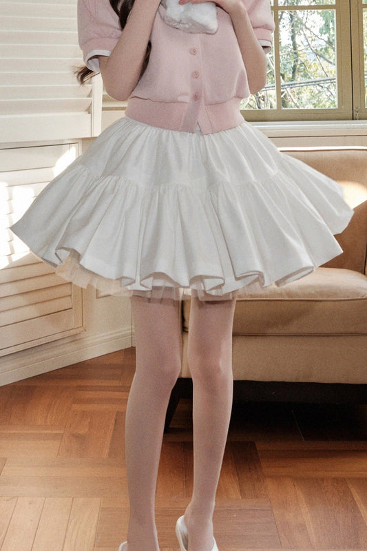Ballet Style Double-Layer Mesh A-Line Cake Skirt