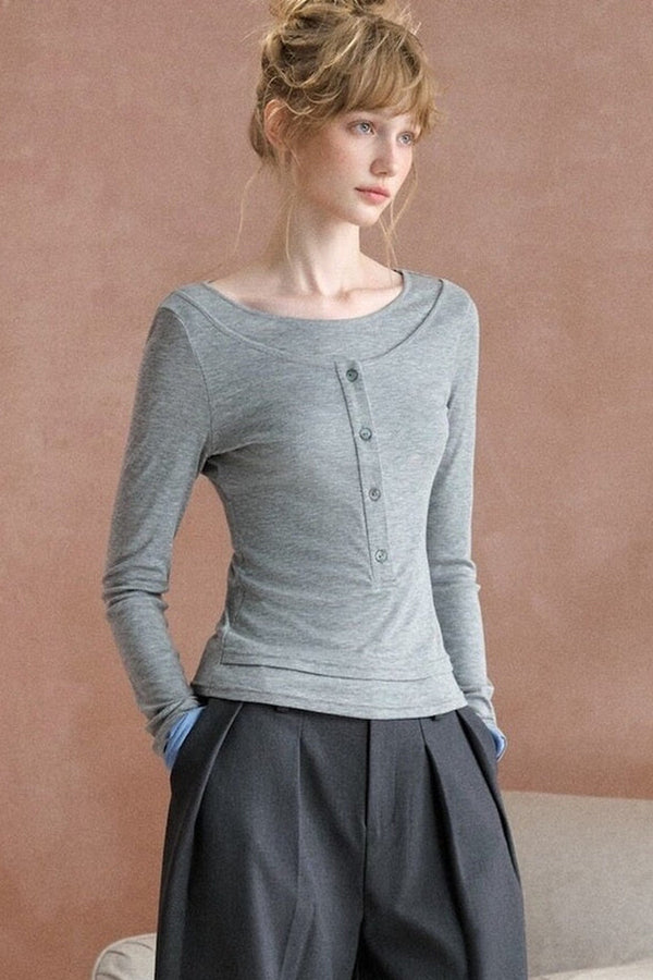 Layered-Look Long-Sleeved T-Shirt
