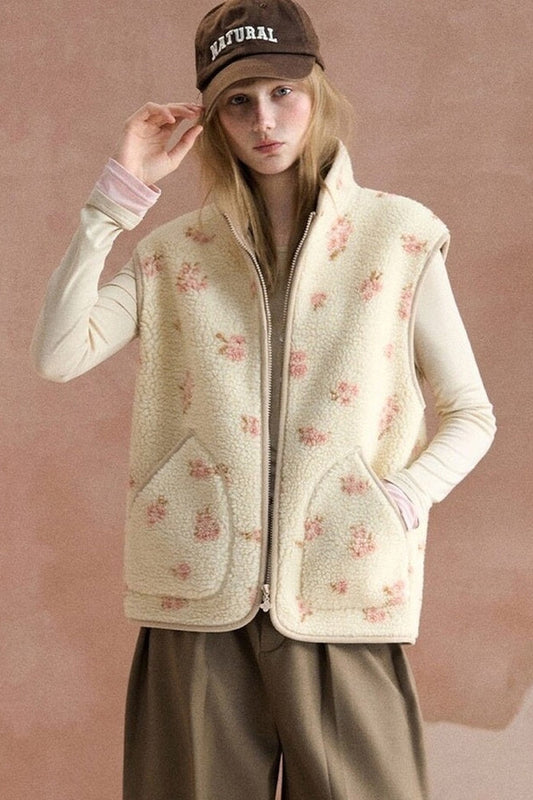 Floral Fleece Vest