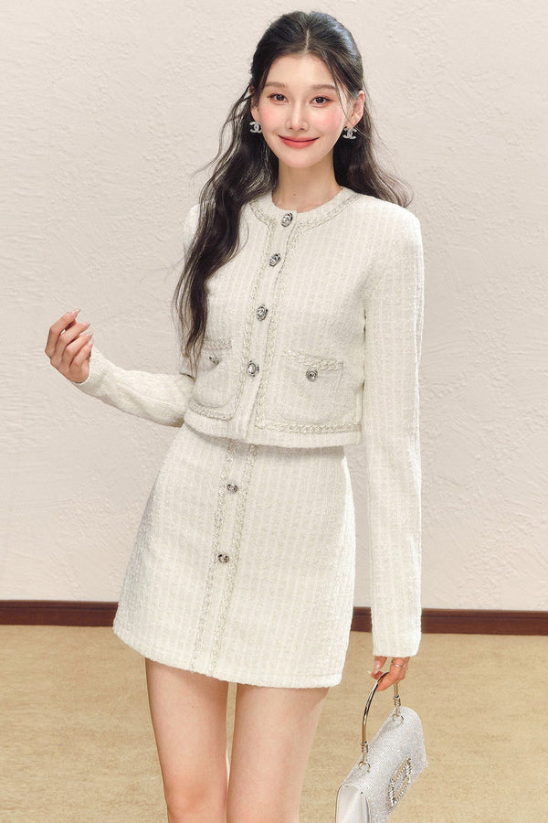 Slim Fit Knitted Cardigan and Dress Set