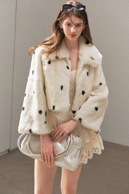Spotted Rabbit Fur Jacket