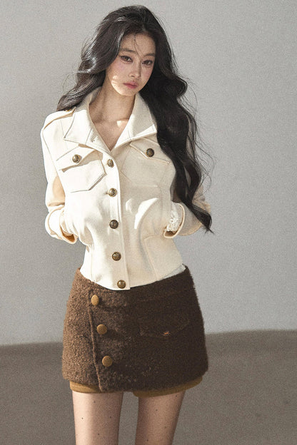 Vintage Faux Suede Short Jacket
